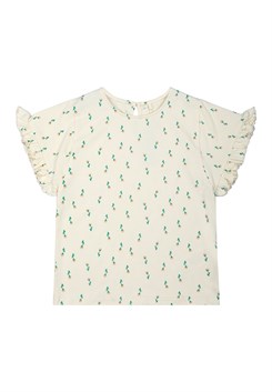 The New Kaisa T-shirt SS - White Swan Small Flower AOP